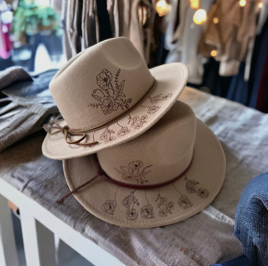 Mommy & Me Burnt Wildflower Hats