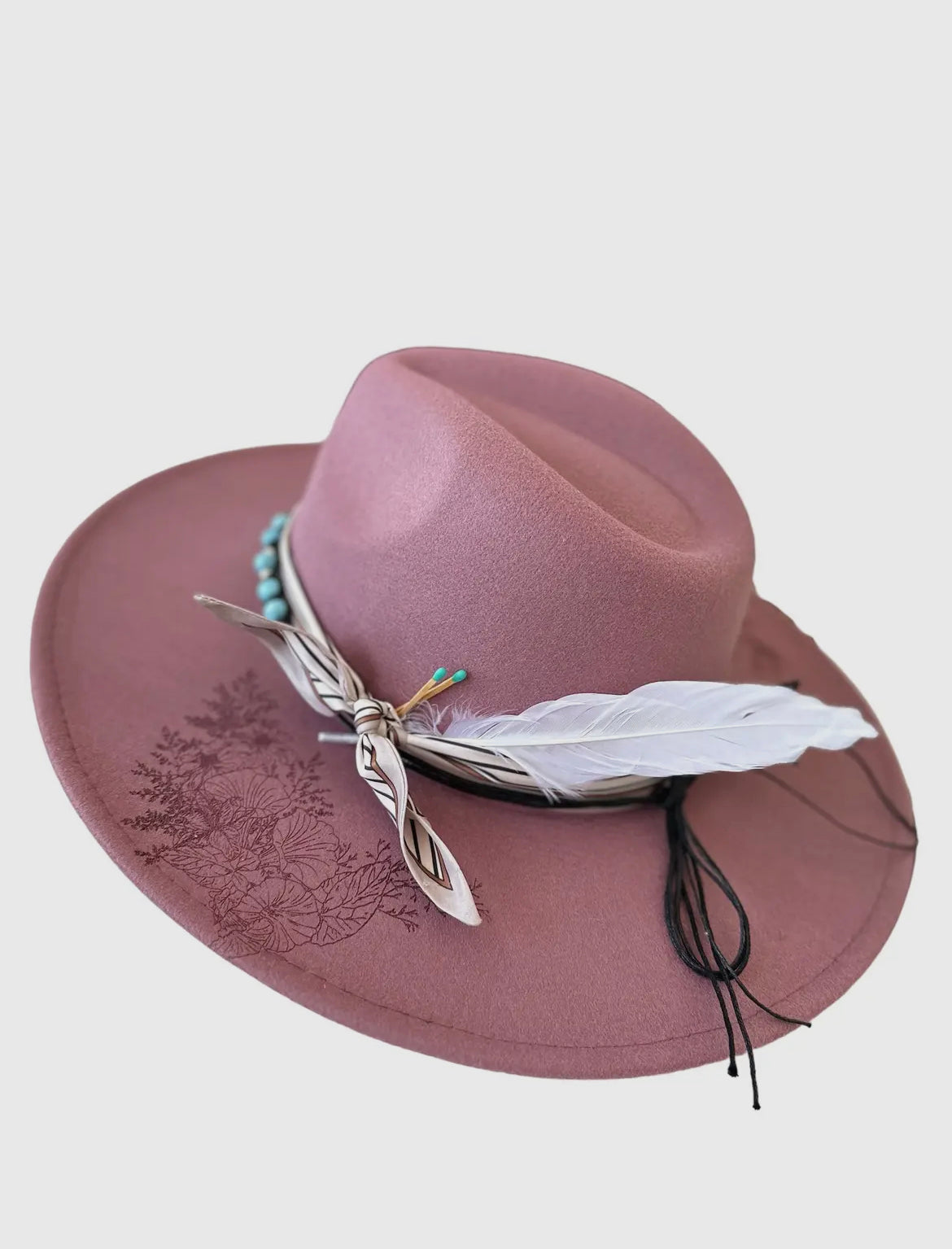 Adult Burnt Mauve Floral Hat with Lainey Wilson Lyrics