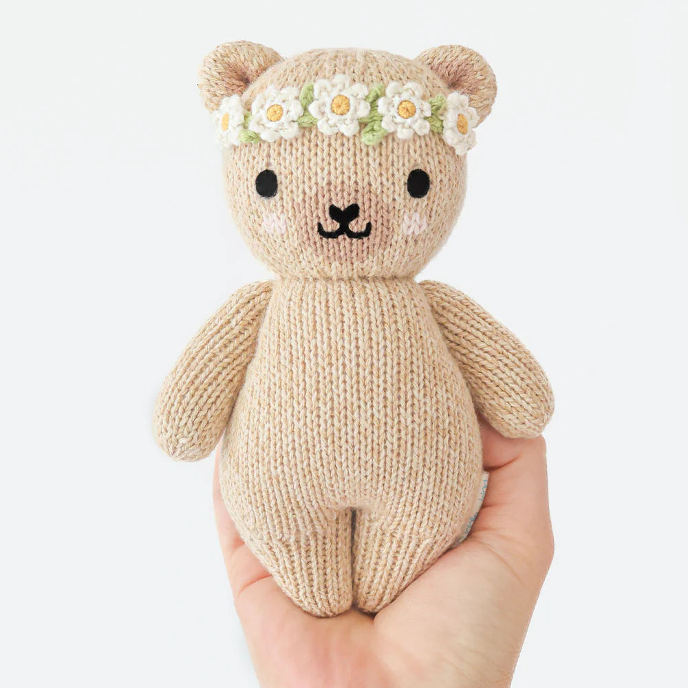 Baby Honey Bear (ivory floral) - Cuddle + Kind