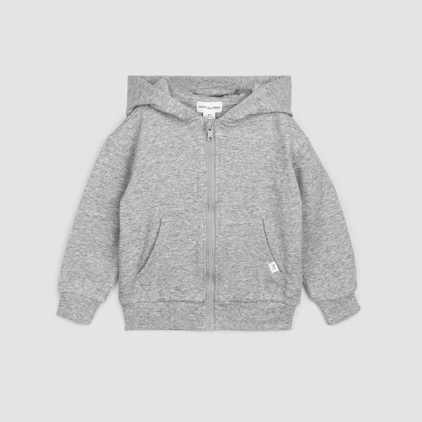 Heather Grey Miles Basics Zip-Up Hoodie