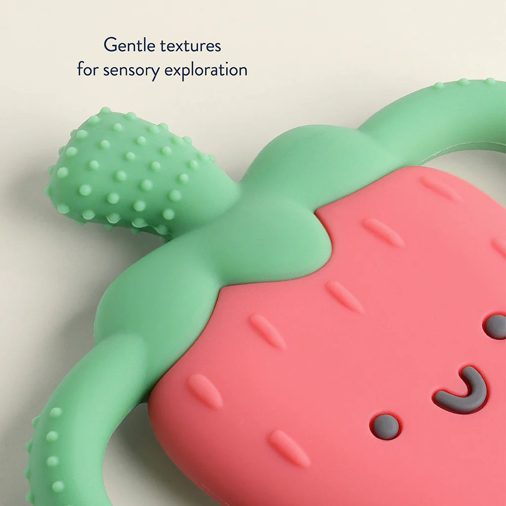 Strawberry Chew Crew™ Silicone Handle Teether