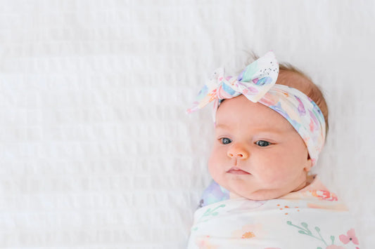 Copper Pearl Knit Headband Bow - Bloom