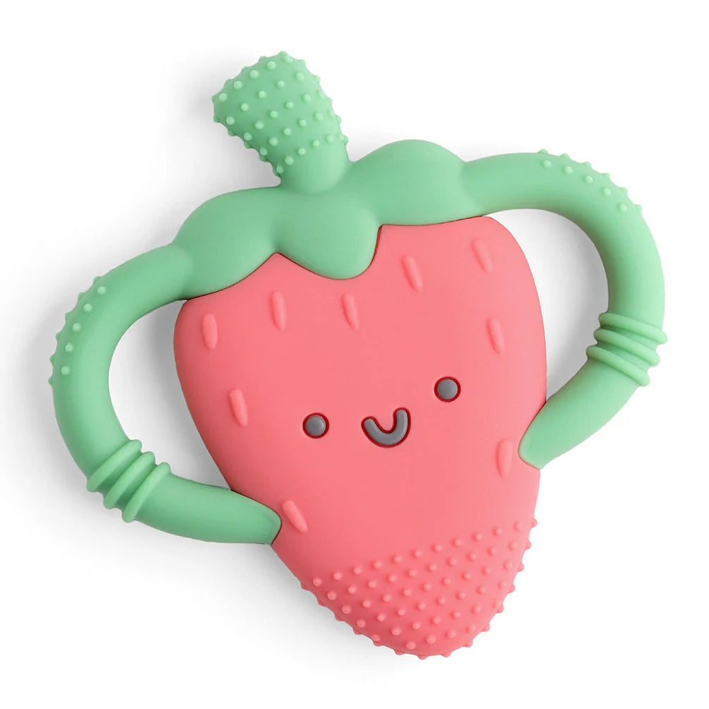 Strawberry Chew Crew™ Silicone Handle Teether