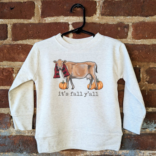 "It's fall y'all" Cow Long Sleeve