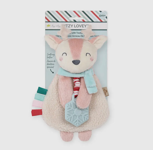 Holiday Pink Reindeer Itzy Lovey™ Plush And Teether Toy