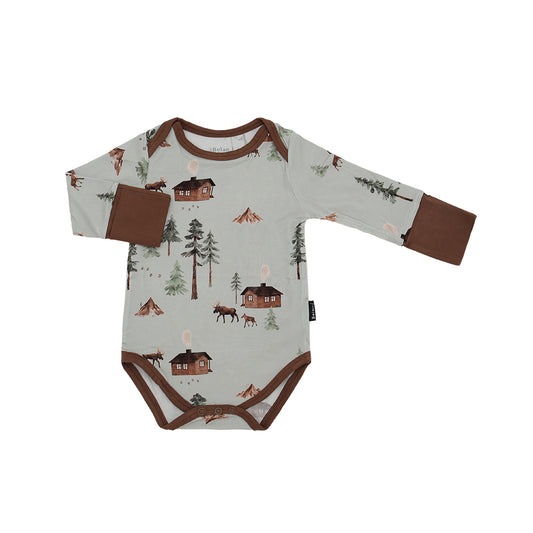 Belan.J Long Sleeve Onesie - Sage Moose