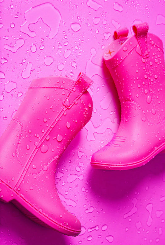 Rubber Cowboy Boots - Atomic Pink