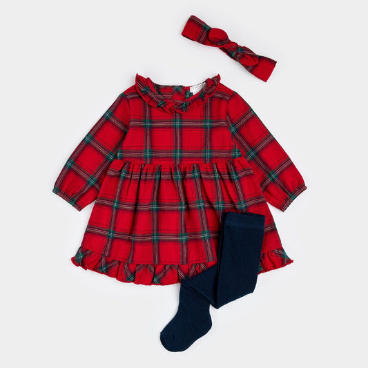 Scarlet Plaid 3pc Flannel Dress Set