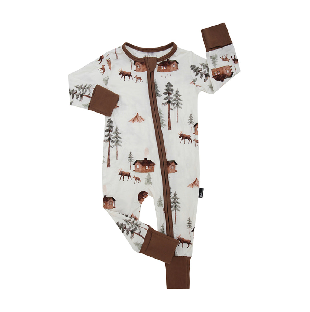 Belan.J Footless Sleeper with Fold-over Cuffs - Moose