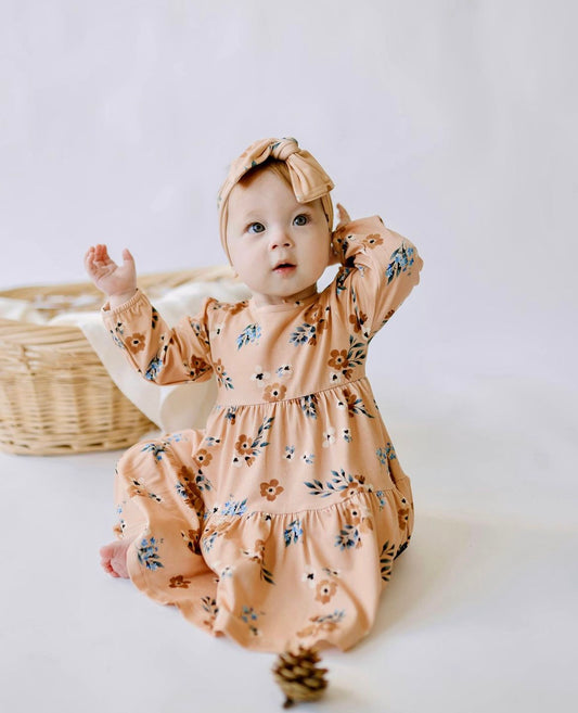 Belan.J Long Sleeve Tiered Dress - Floral