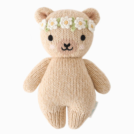 Baby Honey Bear (ivory floral) - Cuddle + Kind