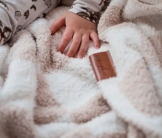 Pip + Phee Plush Blanket in Sand Check