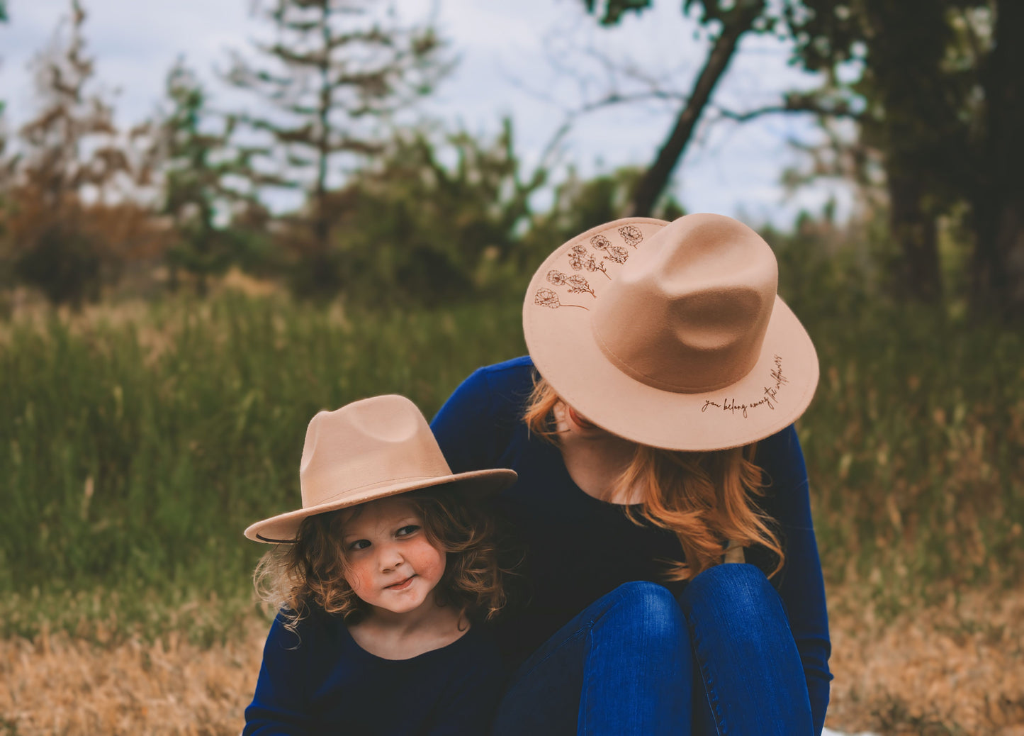 Mommy & Me Burnt Wildflower Hats