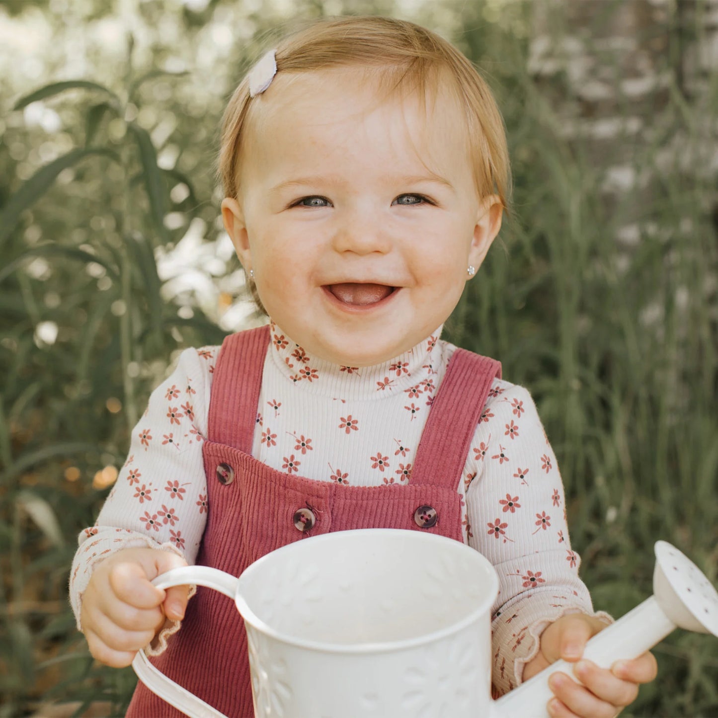 Raspberry Corduroy Overall Dress Set - Petit Lem