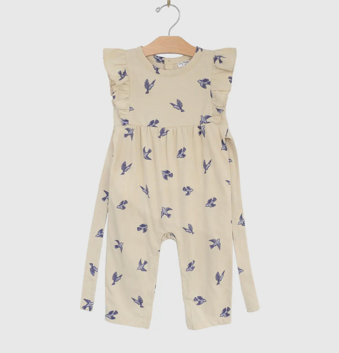 Bluebirds Flutter Long Romper