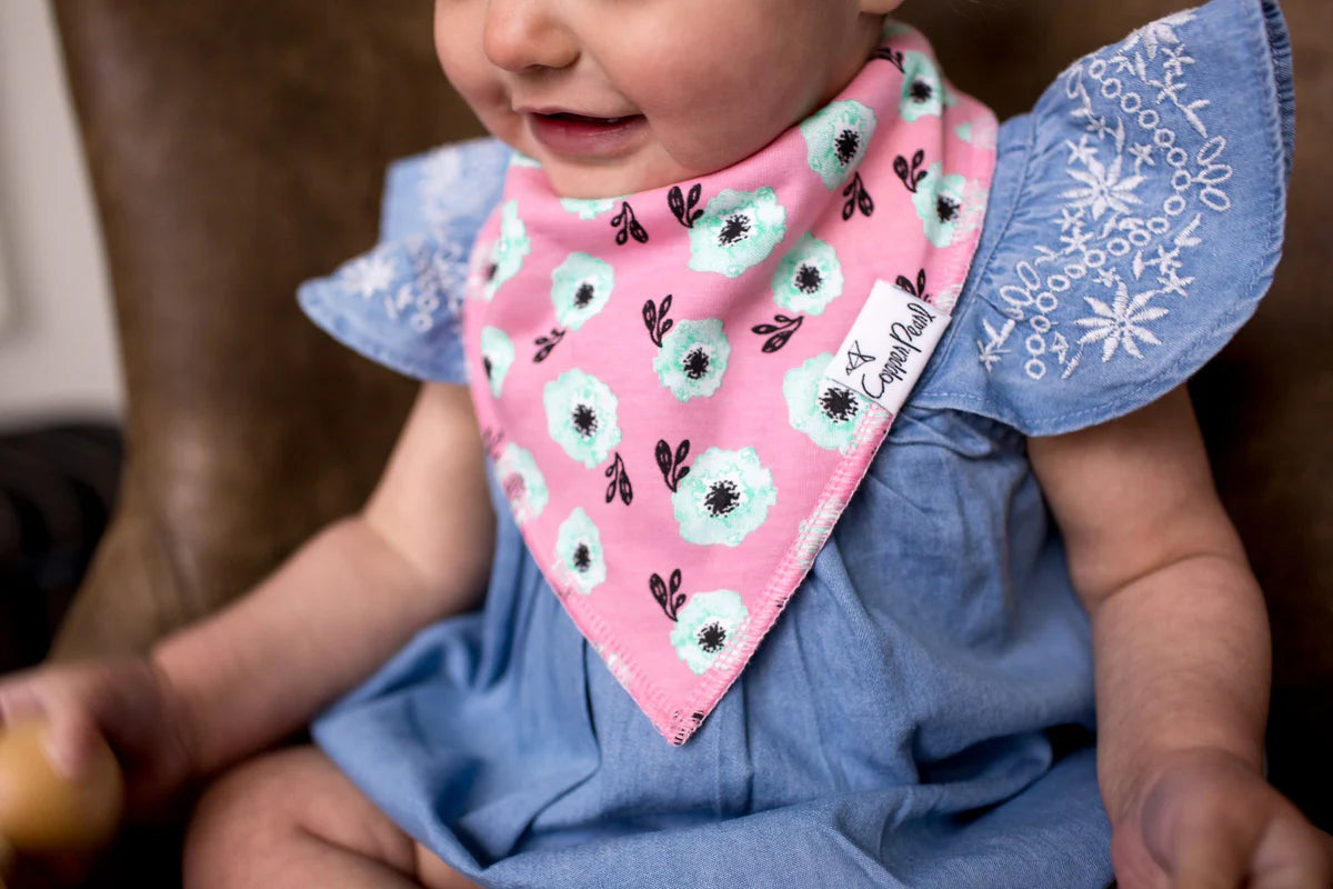 Copper Pearl Baby Bandana Bibs - Bloom