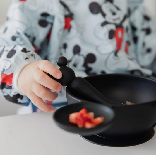 Silicone First Feeding Set - Mickey Mouse Classic Black