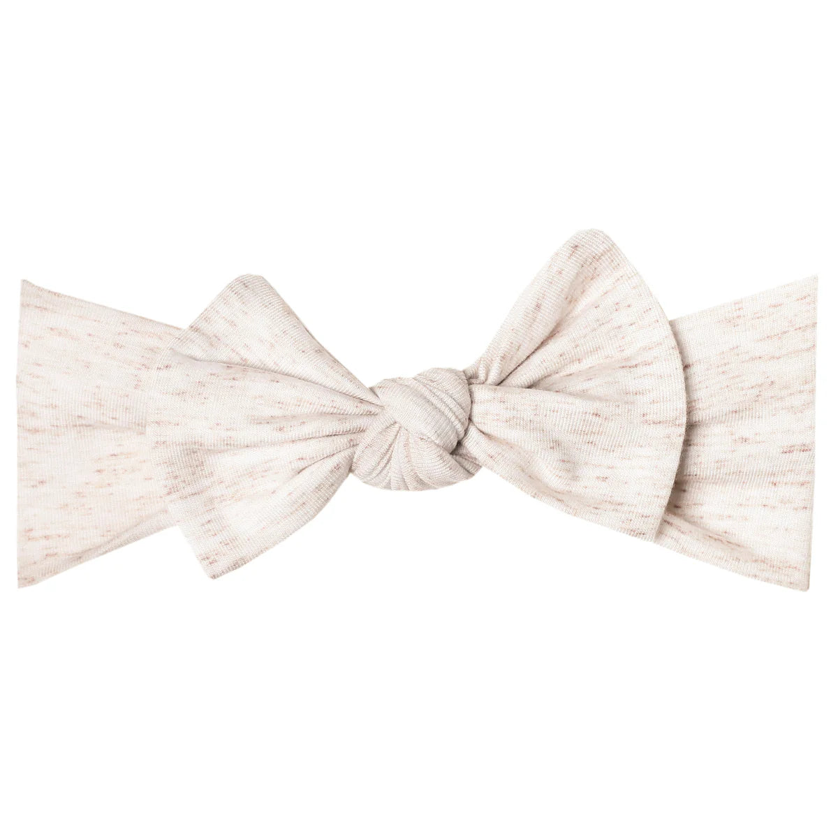 Copper Pearl Knit Headband Bow - Oat