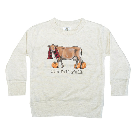 "It's fall y'all" Cow Long Sleeve