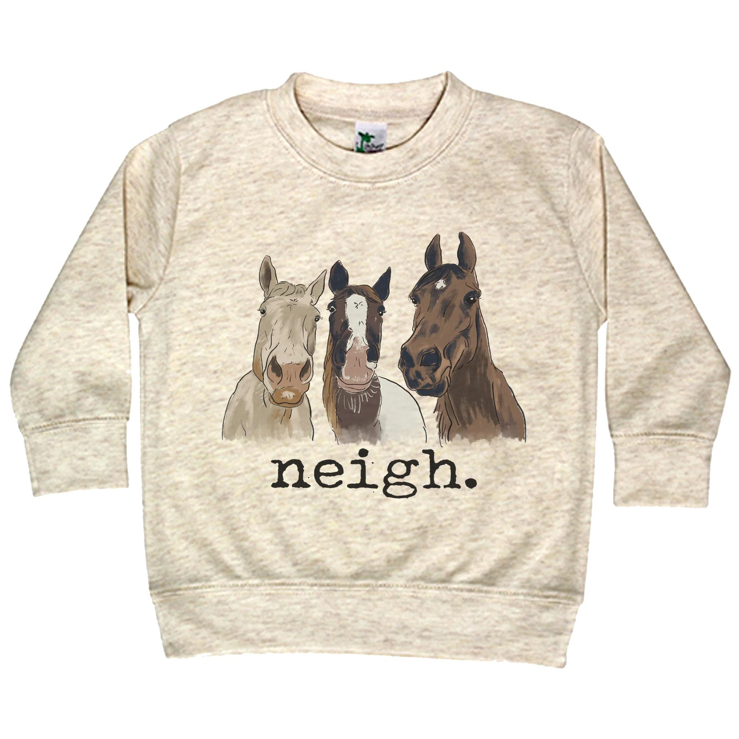 "Neigh." Three horse Toddler Long Sleeve