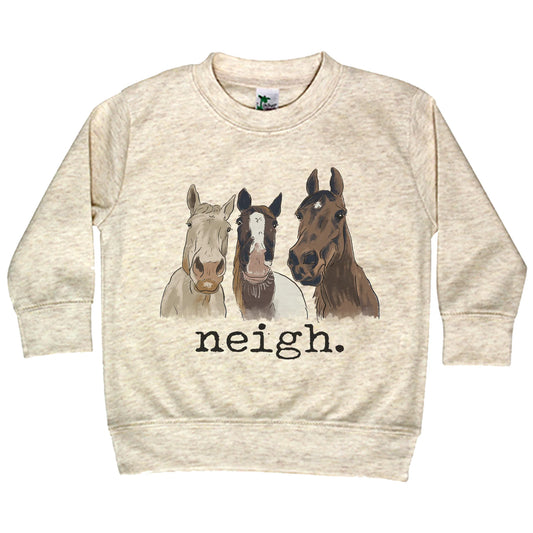 "Neigh." Three horse Toddler Long Sleeve