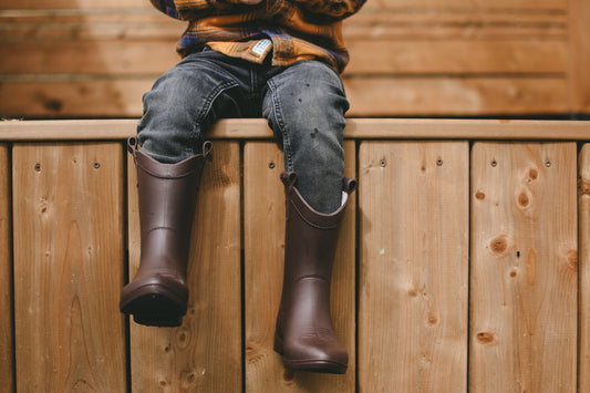 Rubber Cowboy Boots - Rustic Brown