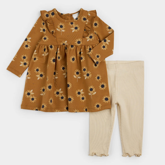 Sunflower Print Amber Dress Set - Petit Lem