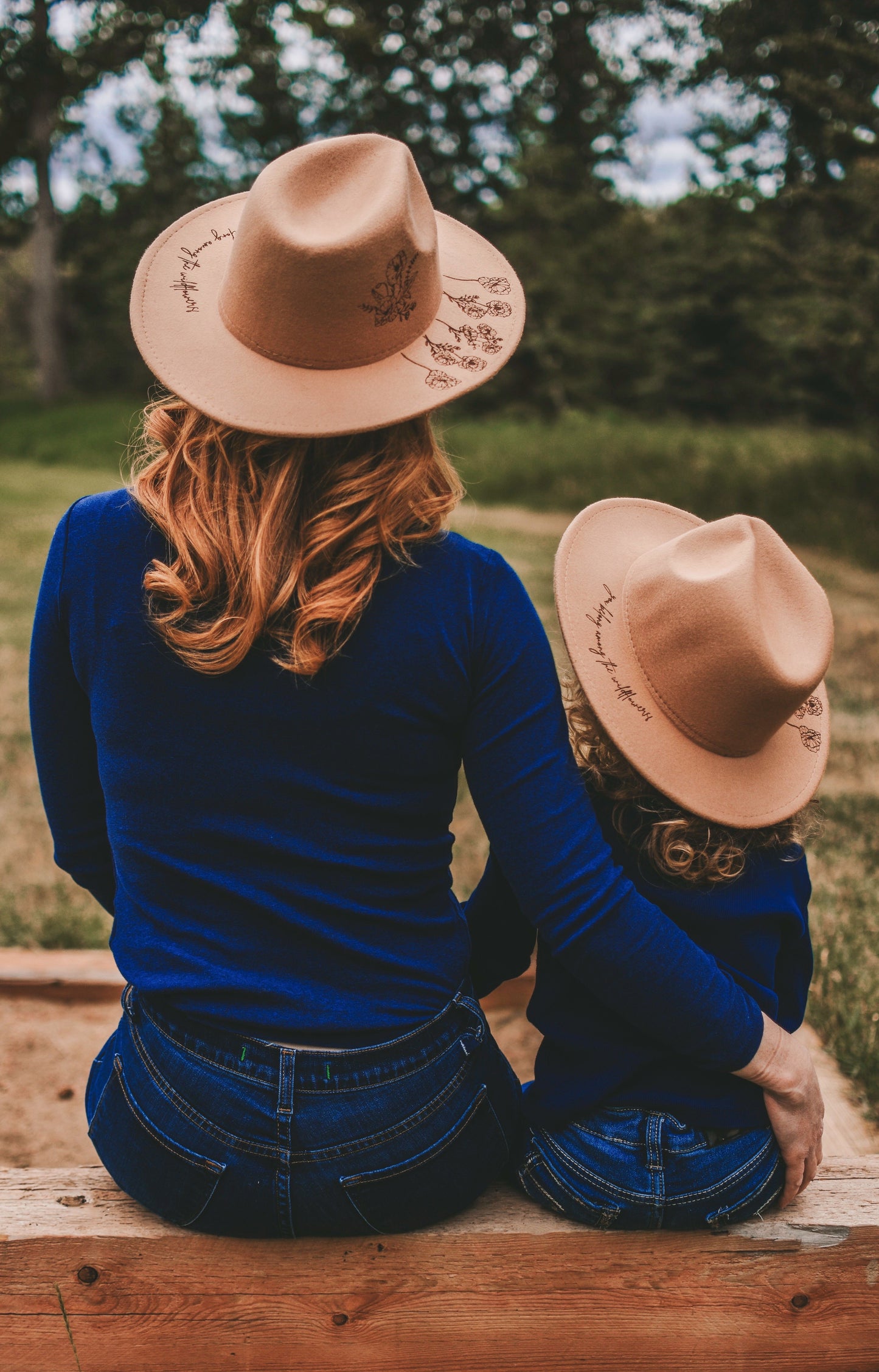 Mommy & Me Burnt Wildflower Hats