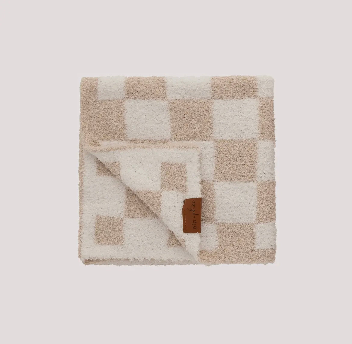 Pip + Phee Plush Blanket in Sand Check