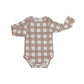 Belan.J Long Sleeve Onesie - Taupe Plaid